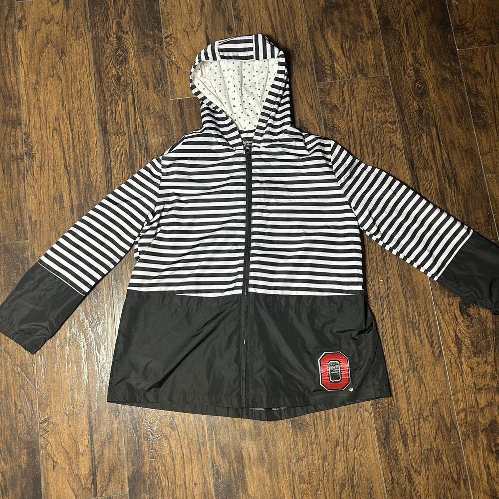 GameDay Couture Womens XL Ohio State Buckeyes Striped Polka Dot Rain Jacket